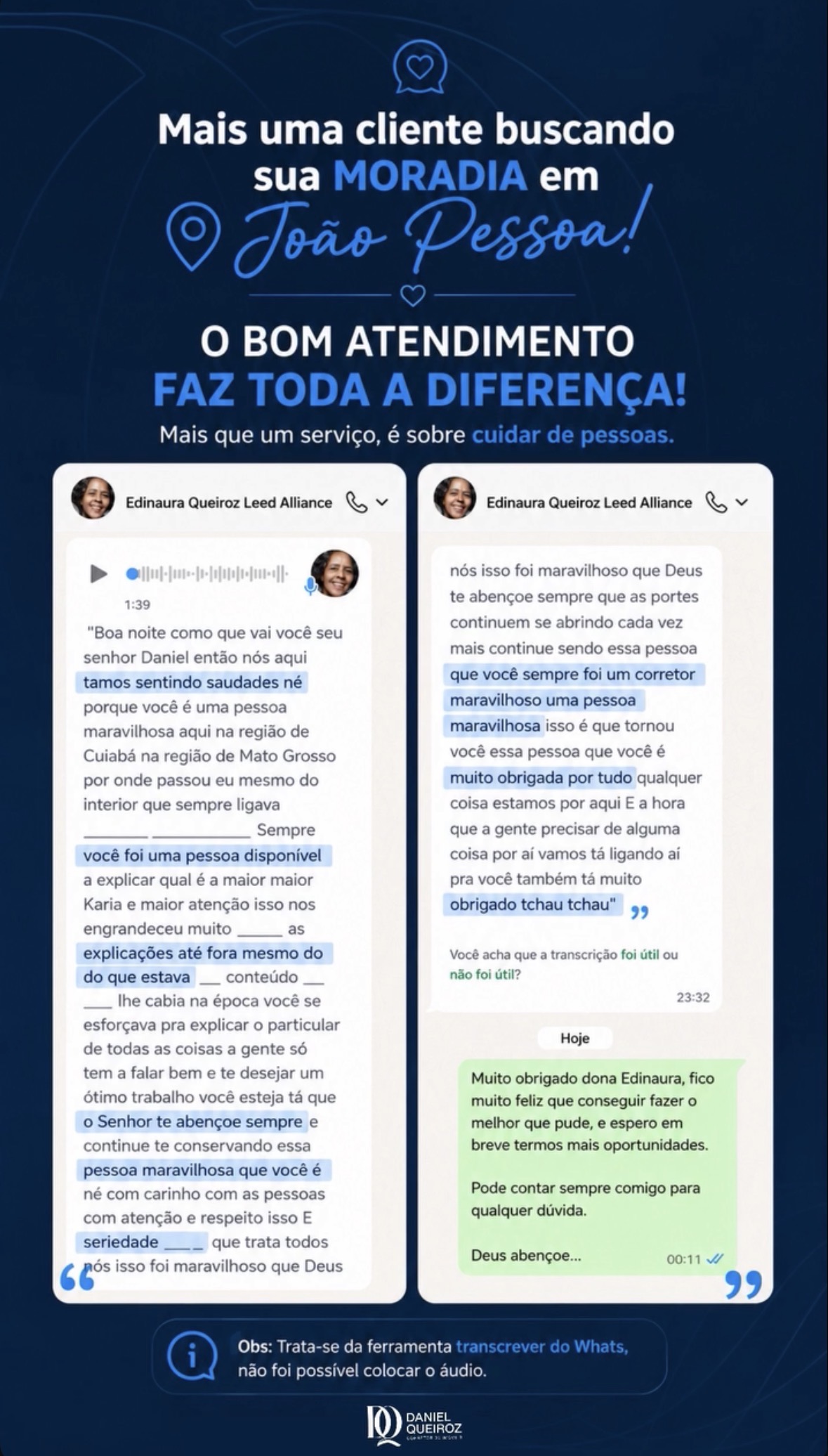Registro de atendimento e entrega de material de empreendimento